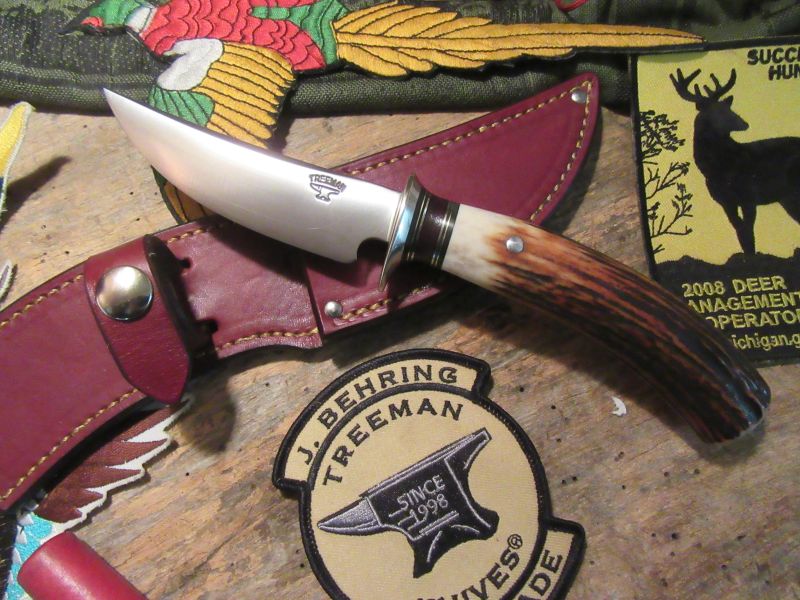 J. Behring Handmade T & D Hunter Sambar Stad Nickel guard  Brown spcs 