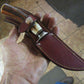 J. Behring Handmade T & D Hunter Sambar Stad Nickel guard  Brown spcs 