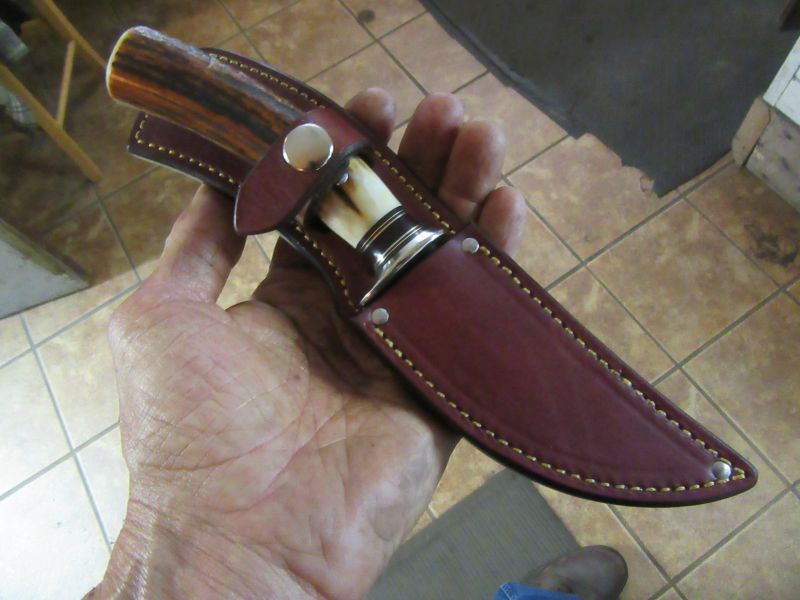 J. Behring Handmade T & D Hunter Sambar Stad Nickel guard  Brown spcs 