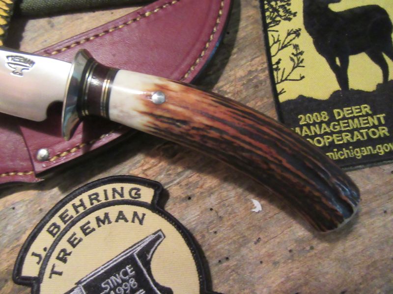 J. Behring Handmade T & D Hunter Sambar Stad Nickel guard  Brown spcs 
