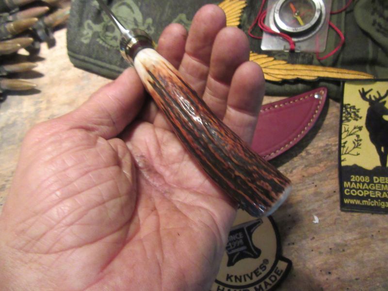 J. Behring Handmade T & D Hunter Sambar Stad Nickel guard  Brown spcs 