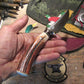 J. Behring Handmade T & D Hunter Sambar Stad Nickel guard  Brown spcs 