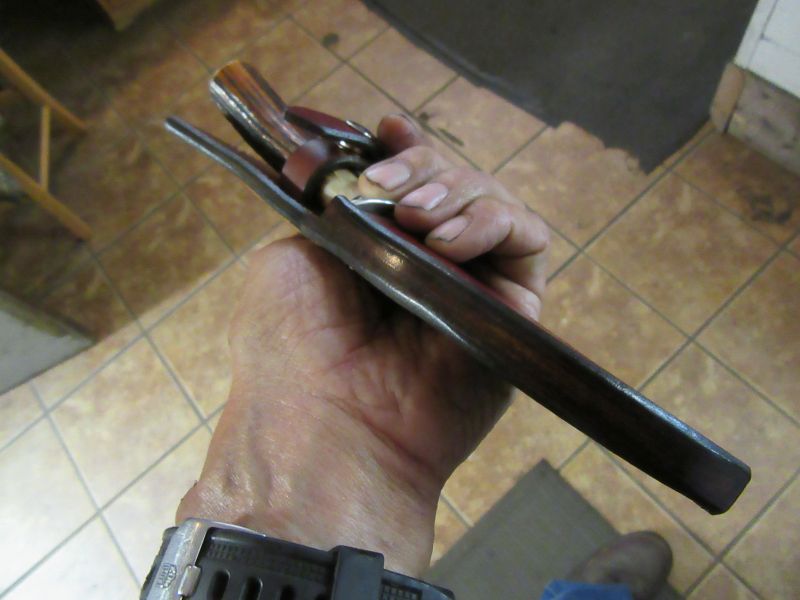J. Behring Handmade T & D Hunter Sambar Stad Nickel guard  Brown spcs 