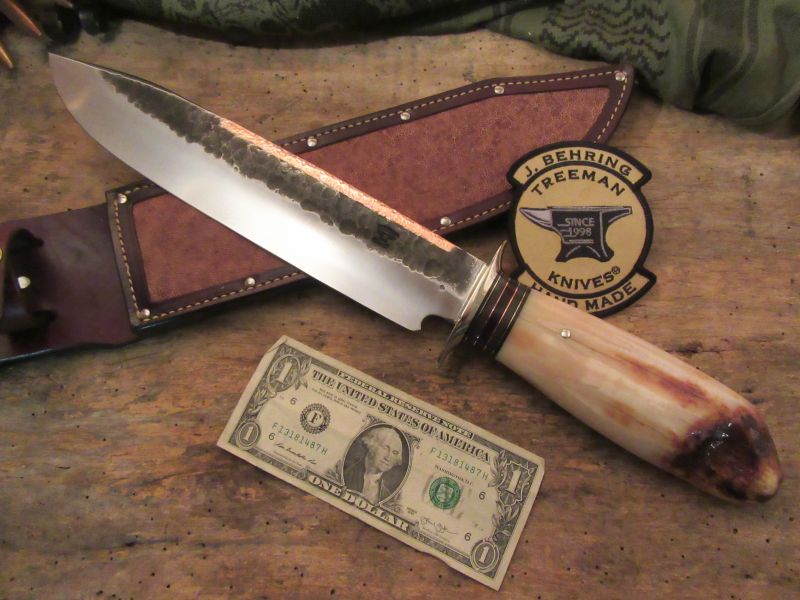 Treeman hammermark Copper back Bowie Artifact Walrus Ivory Fire Bowl Sled runner handle 