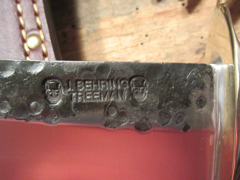  BIG Double skull Clip Point Fighter Hammermark Musk Ox Butt