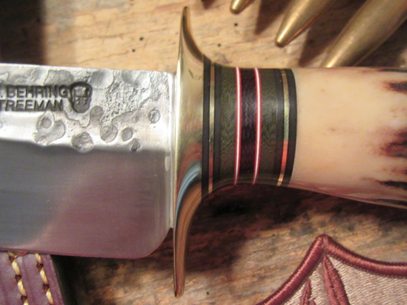 BIG Double skull Clip Point Fighter Hammermark Musk Ox Butt