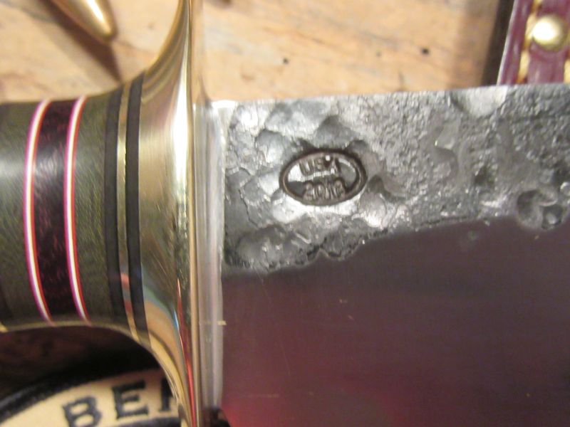  BIG Double skull Clip Point Fighter Hammermark Musk Ox Butt