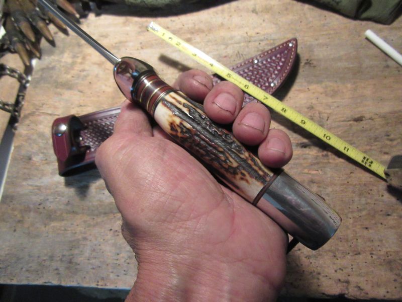    Order Only ! Treeman Skull Fighter Stag Aluminum Tooled sheath