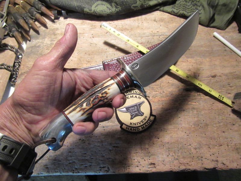    Order Only ! Treeman Skull Fighter Stag Aluminum Tooled sheath