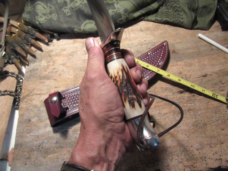    Order Only ! Treeman Skull Fighter Stag Aluminum Tooled sheath