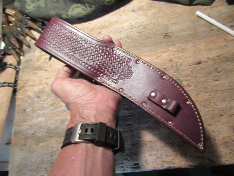    Order Only ! Treeman Skull Fighter Stag Aluminum Tooled sheath