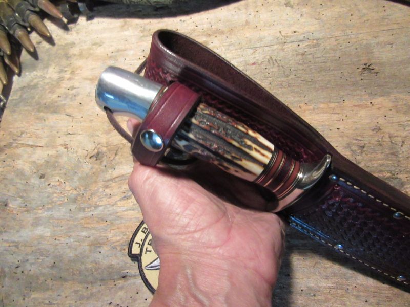    Order Only ! Treeman Skull Fighter Stag Aluminum Tooled sheath