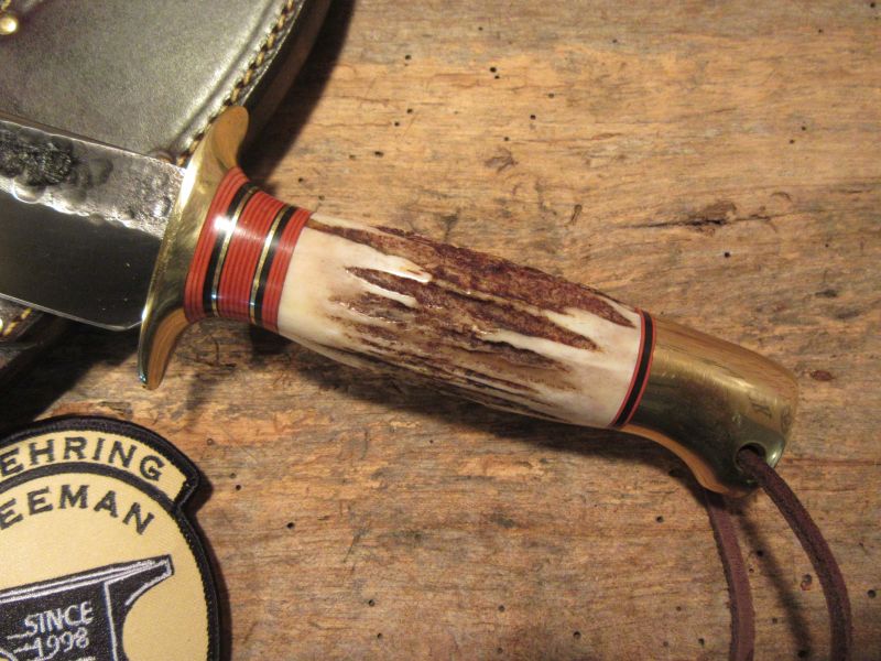 J. Behring Double Skull Fighter Stag Brass Crows beak  