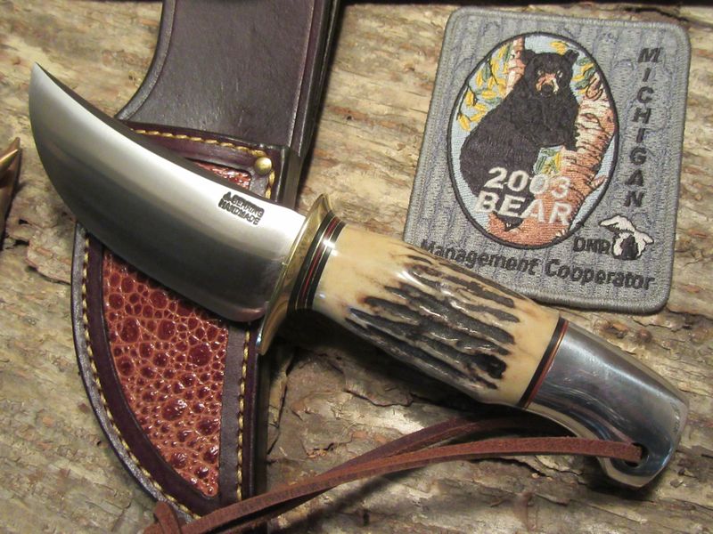  J.Behring 4 1/2" Iron Mountain MI Hunter Frog skin sheath