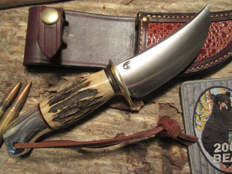  J.Behring 4 1/2" Iron Mountain MI Hunter Frog skin sheath