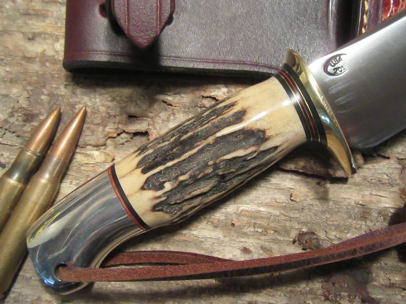  J.Behring 4 1/2" Iron Mountain MI Hunter Frog skin sheath