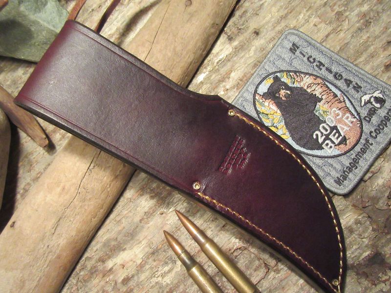  J.Behring 4 1/2" Iron Mountain MI Hunter Frog skin sheath