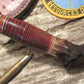            J.Behring handmade 5 1/4"  Woodmonk Hunter Ostritch inlay