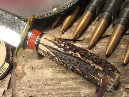            1 of 1 Double skull fighter 8 1/2" HM AAA POPCORN STAG!