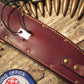      J. Behring Double Skull Fighter 7 1/2" Blade Horsehide Red Stag Butt