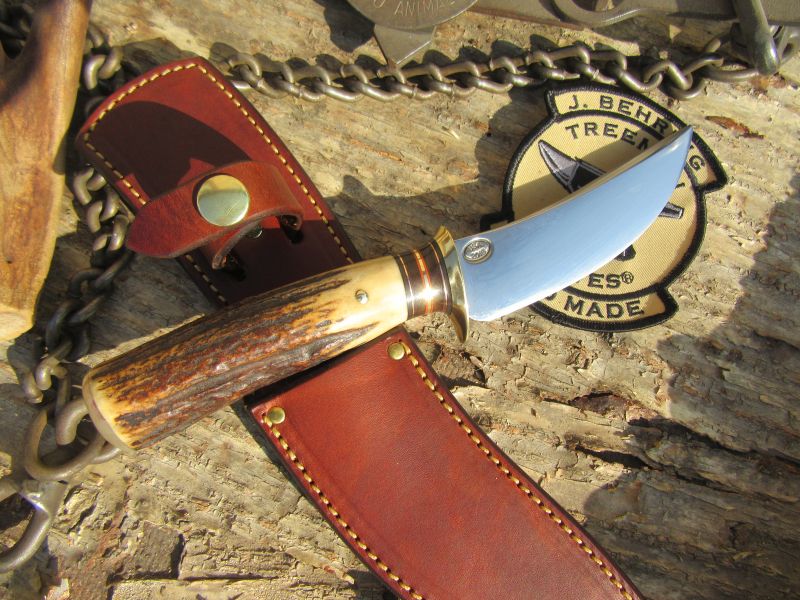 J. Behring Handmade Wood Monk Deer & Trout Stag Ox Butt 