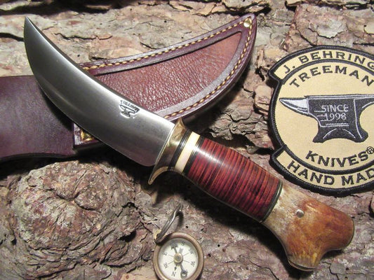 Treeman Hunter/ Skinner 4 1/2" Leather stag