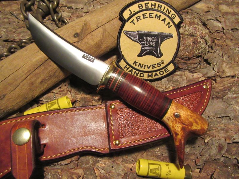    Treeman Handmade Deer & Trout Drop Tine Brass Butt Toad Skin