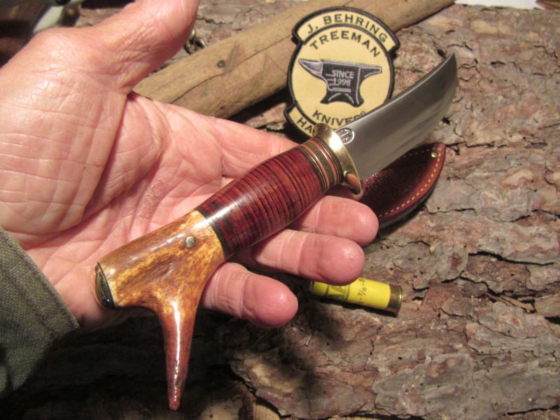    Treeman Handmade Deer & Trout Drop Tine Brass Butt Toad Skin