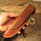 J. Behring Handmade Michigan Hunter Caper 3 3/4" Blade Red Stag Ox Butt 