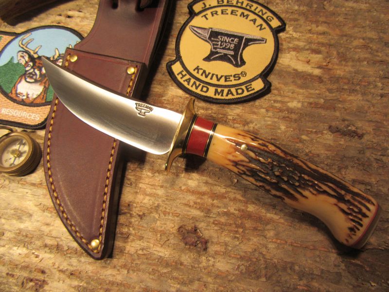 Treeman Trout and Deer Studebaker Stag Border Patrol handle