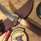            J.Behring 4 1/2" Trout and Deer Sambar Stag Nickel Butt