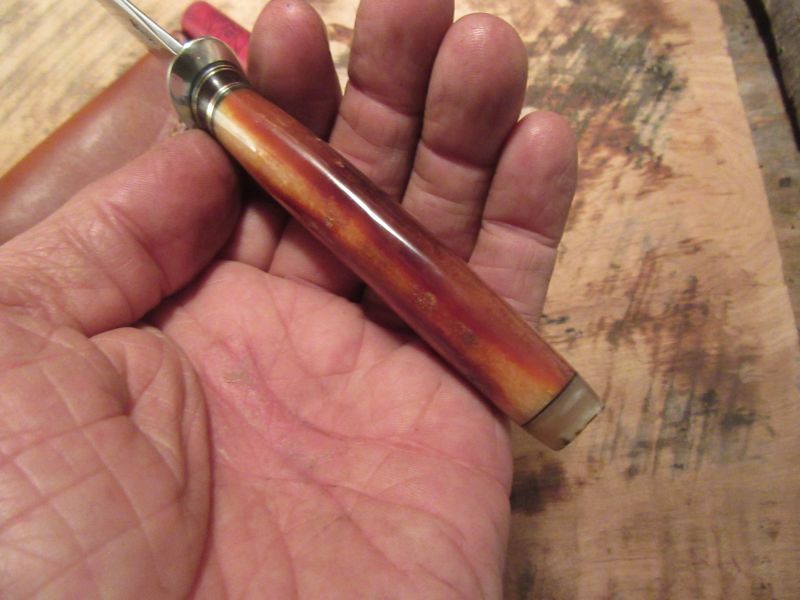 Treeman Montana Trout Knife Fossil Ivory Musk Ox butt cap 