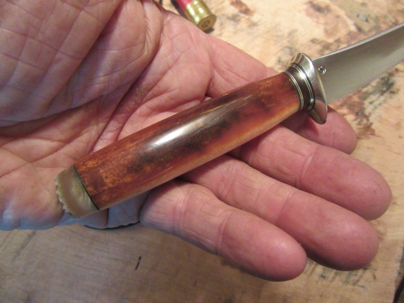 Treeman Montana Trout Knife Fossil Ivory Musk Ox butt cap 