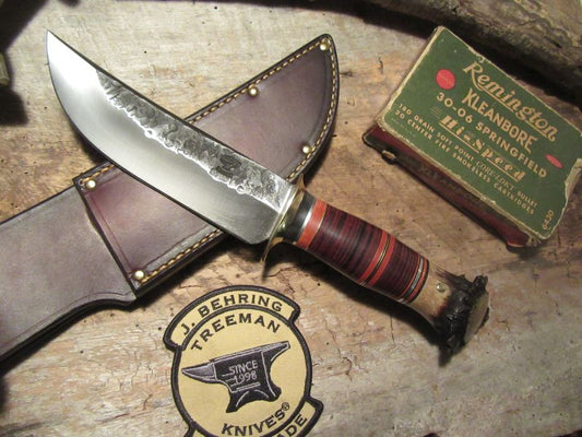 Treeman Hammermark Hunter 6 1/4" Blade Horsehide crown Stag 