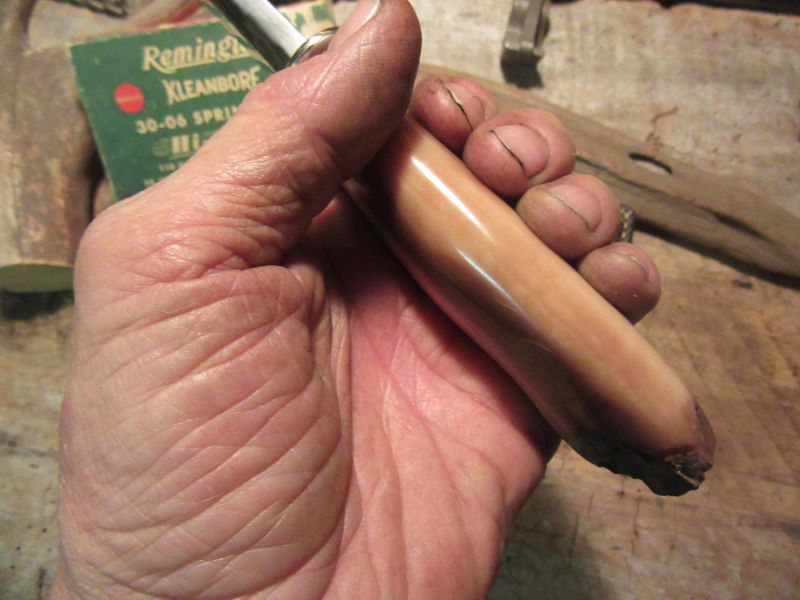 J.Behring Handmade Nesmonk Hammermark Fossil Ivory Sled Runner handle