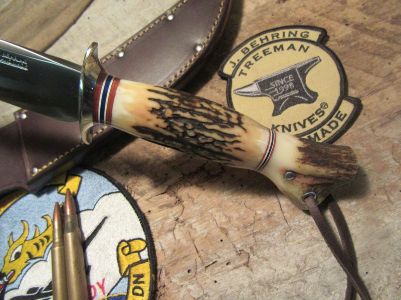  J. Behring Handmade 7" Stag Stag Fighter 