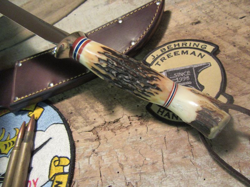  J. Behring Handmade 7" Stag Stag Fighter 