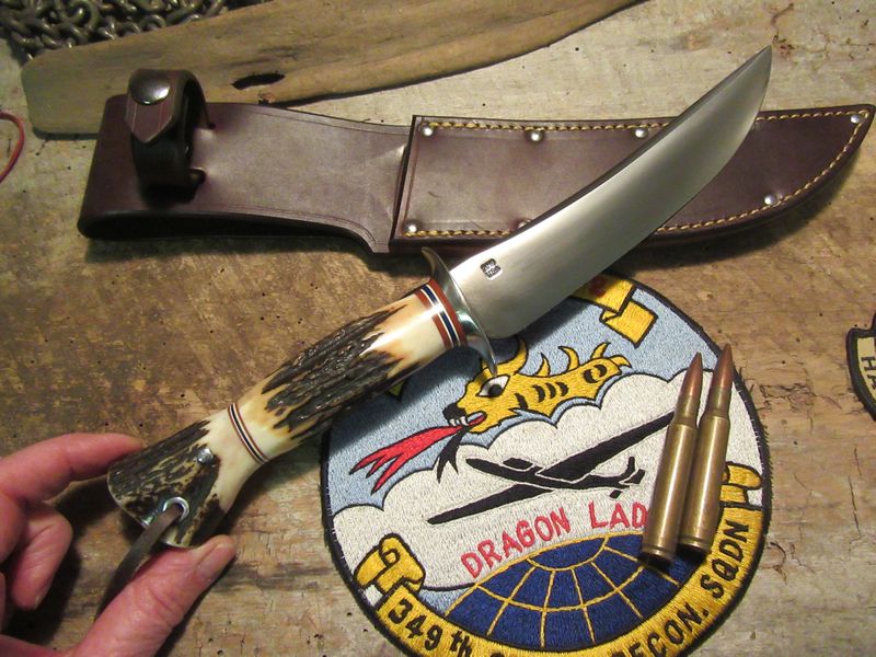  J. Behring Handmade 7" Stag Stag Fighter 