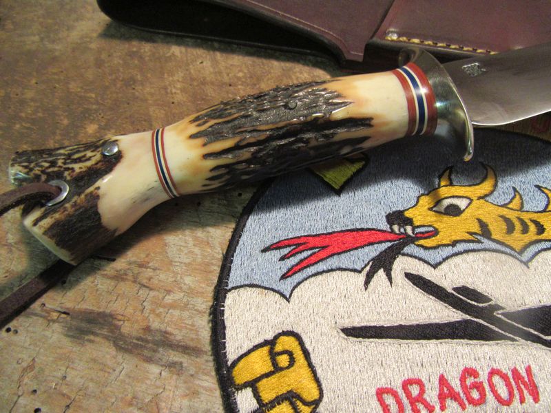  J. Behring Handmade 7" Stag Stag Fighter 