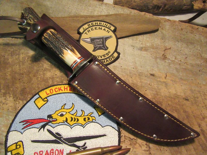  J. Behring Handmade 7" Stag Stag Fighter 