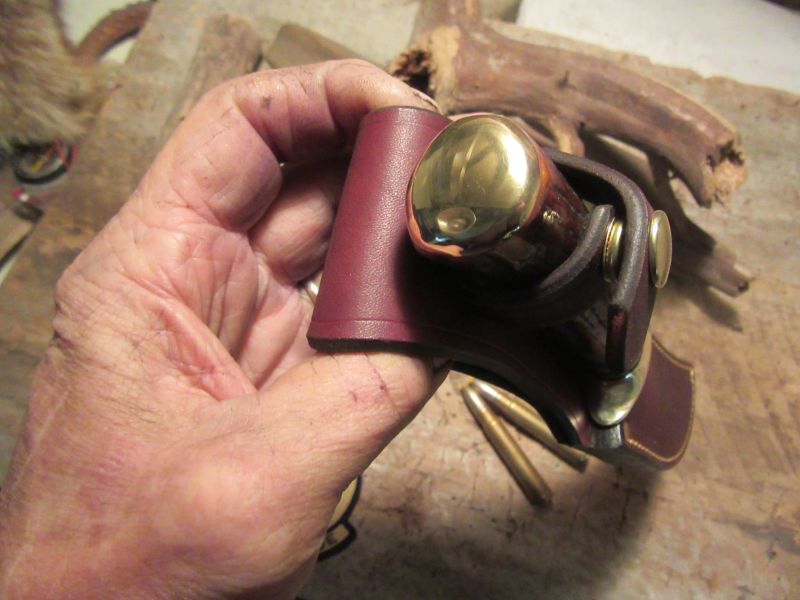 J. Behring Handmade Hunter Skinner Red Stag Brass Guard & Butt 