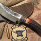J. Behring Handmade Woodmonk Hammermark 5 1/2" Blade Killer Red Satg Ox Butt 