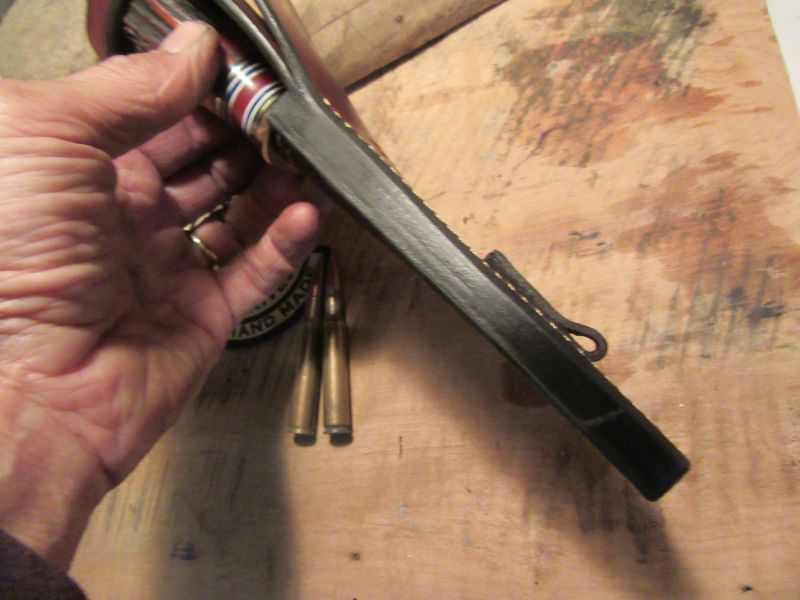J. Behring Handmade Woodmonk Hammermark 5 1/2" Blade Killer Red Satg Ox Butt 