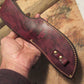 J. Behring Handmade Woodmonk Hammermark 5 1/2" Blade Killer Red Satg Ox Butt 