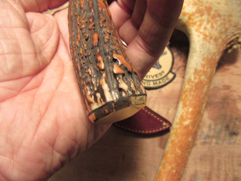 J. Behring Handmade Old School Hunter/Skinner Sambar Stag 5 1/4" blade