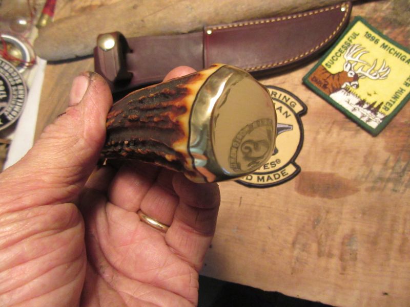 J. Behring Handmade Red Stag 5" Machinaw Hunter 
