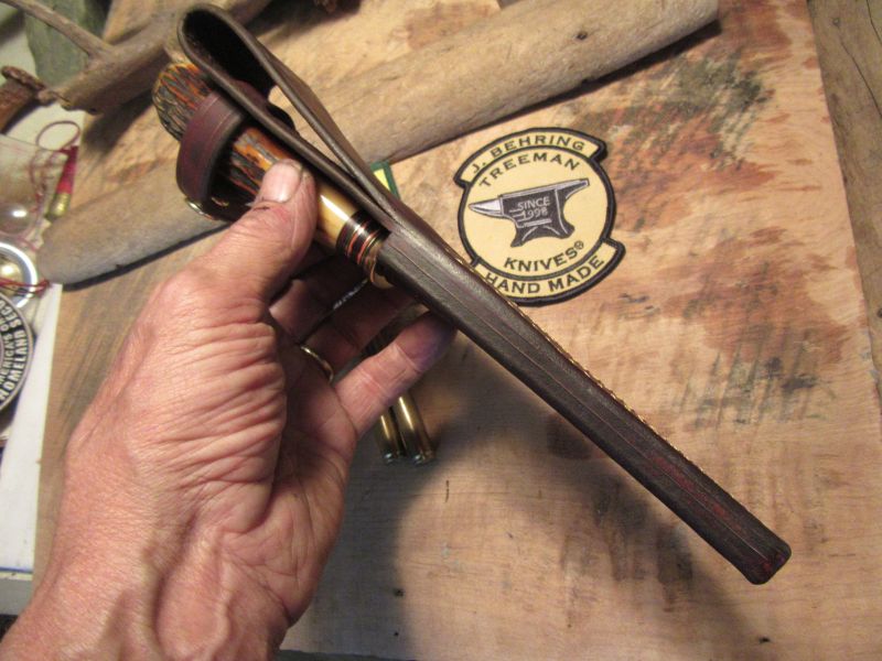 J. Behring Handmade Red Stag 5" Machinaw Hunter 