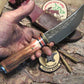 J. Behring Handmade Big Six Hunter 6 1/4" Blade Finger Grip Sambar Stag 