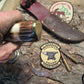J. Behring Handmade Big Six Hunter 6 1/4" Blade Finger Grip Sambar Stag 