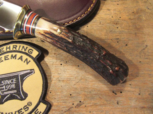  J. Behring Bird & Trout Knife Sambar Stag 4" Blade 